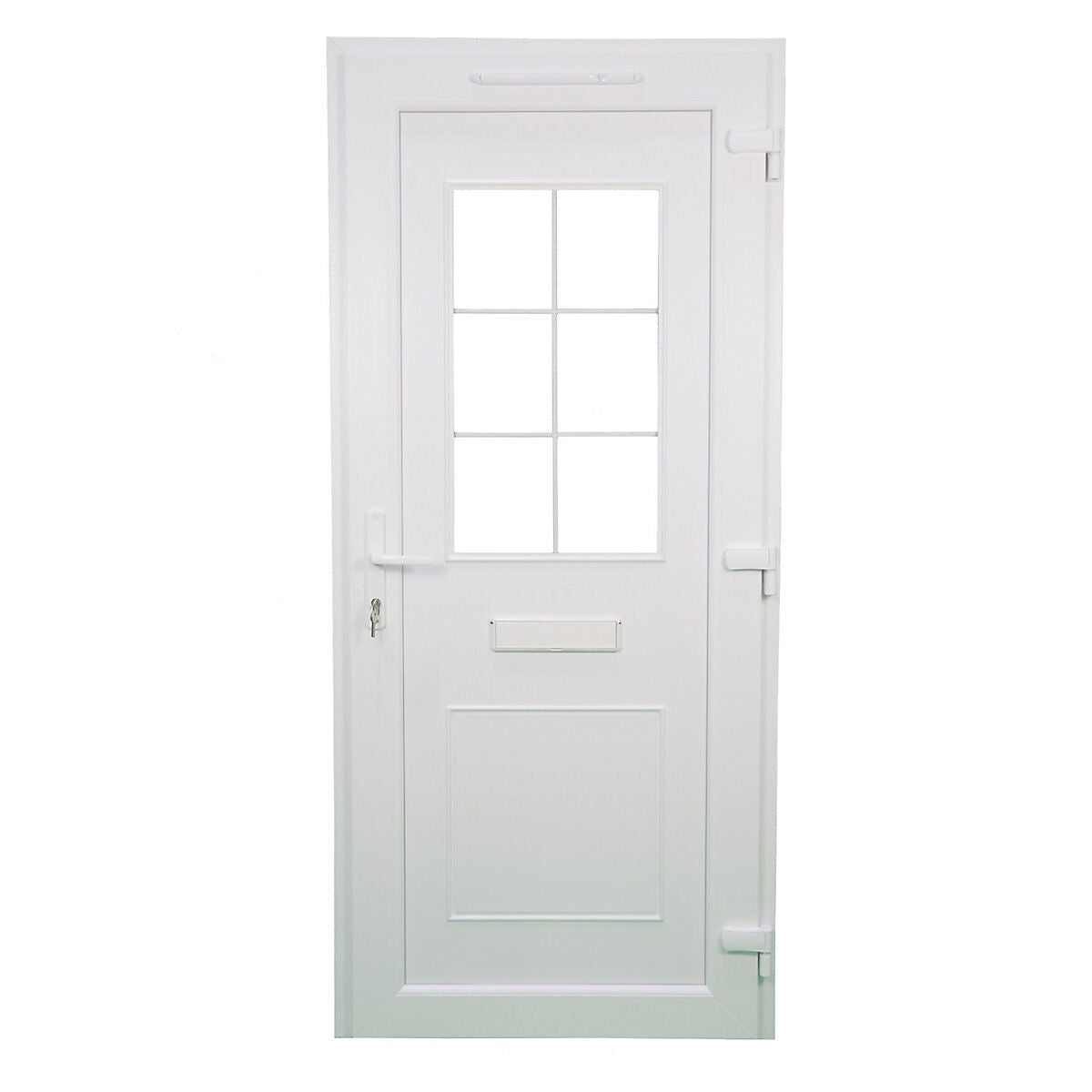 Fortia Mindil Clear Glazed White LH External Front Door Set, (H)2085mm (W)920mm