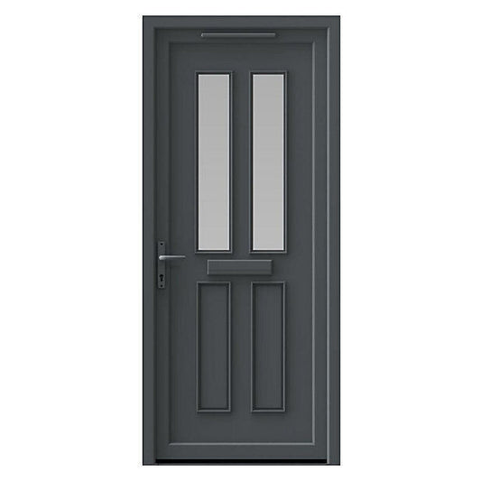 Fortia Chesil Frosted Glazed RH External Front Door Set, (H)2085mm (W)840mm