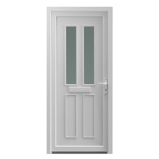 Fortia Chesil Frosted Glazed White LH External Front Door Set (H)2085mm (W)840mm