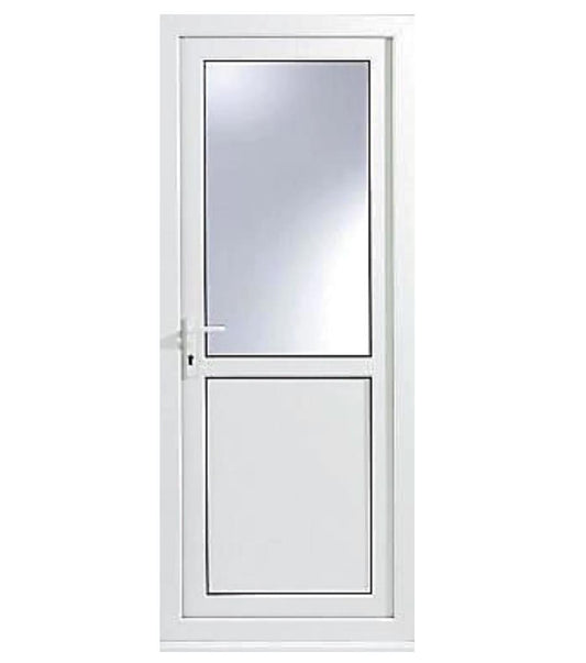 2 Panel Glazed White LH External Back Door Set, (H)2055mm (W)920mm