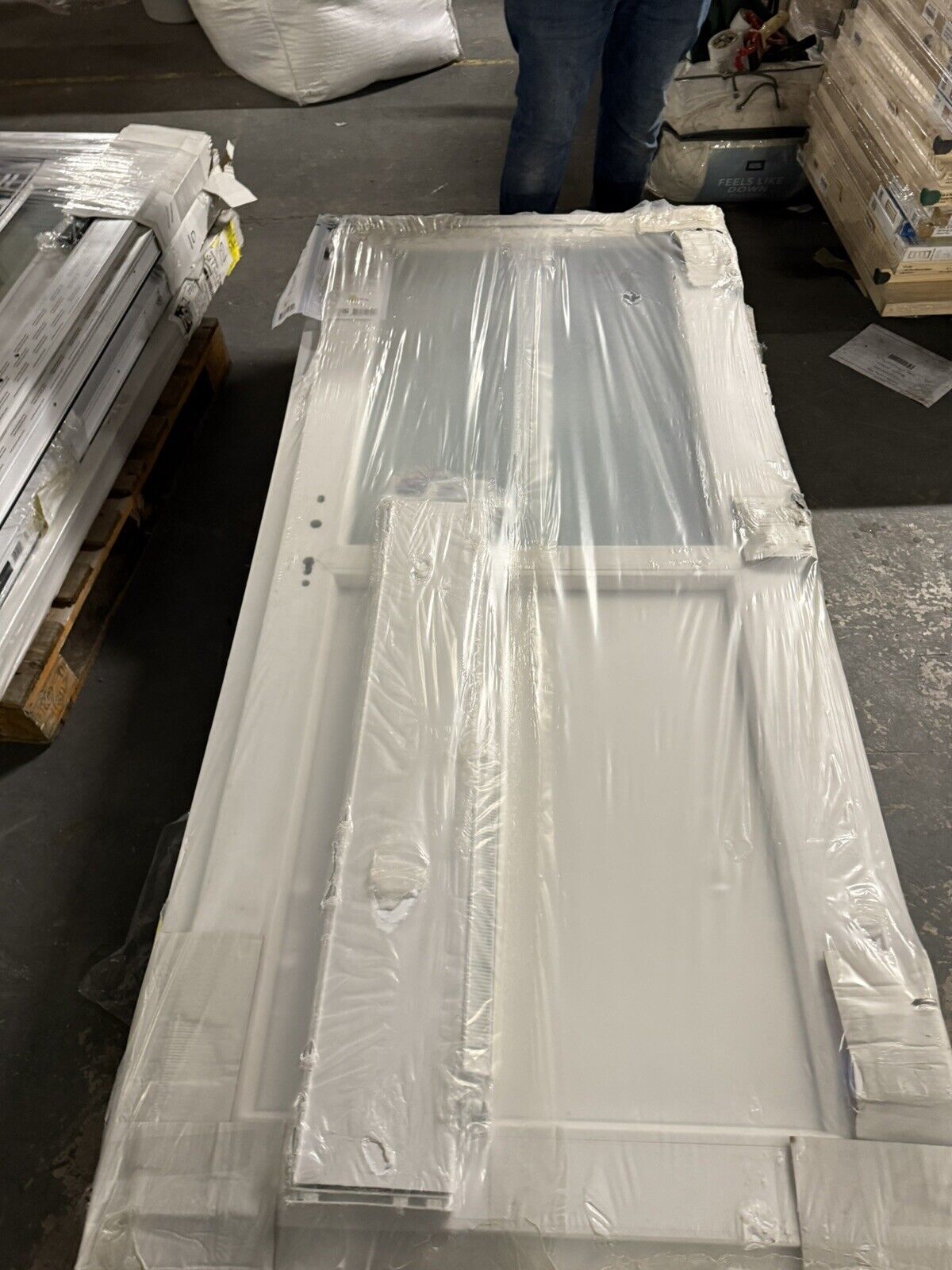 2 Panel Glazed White LH External Back Door Set, (H)2055mm (W)920mm