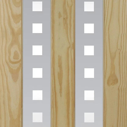 2 Lite Screen-printed Glazed Contemporary Natural Timber Door 2040 x 826 x 40mm