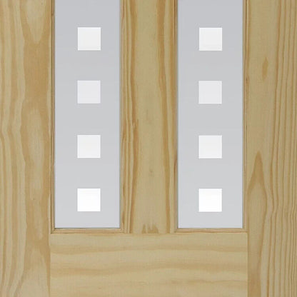 2 Lite Screen-printed Glazed Contemporary Natural Timber Door 2040 x 826 x 40mm