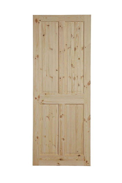 4 panel Unglazed Victorian Natural Pine Timber Door 1981 x 686 mm