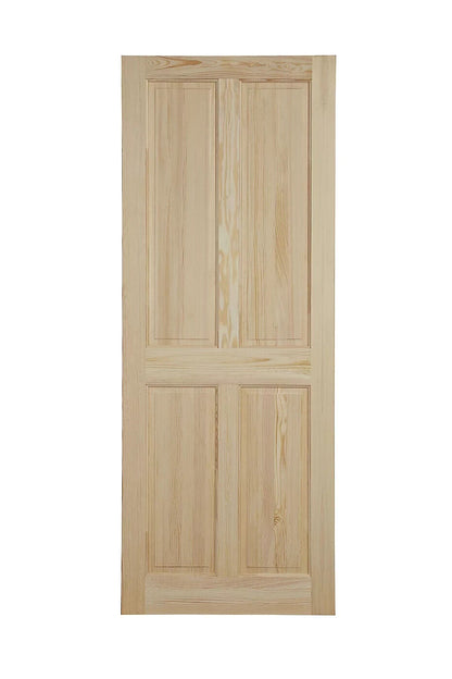 4 Panel Unglazed Victorian Natural Pine Timber Door 2040 x 726 x 40 mm